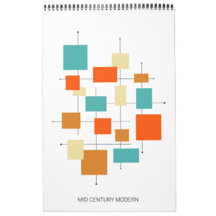 Mid Century Moderne Original Art Retro Kalender