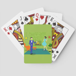 Mid Century Moderne paar-speelkaarten Pokerkaarten