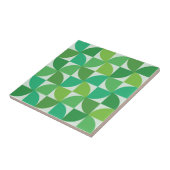 Mid Century Moderne patroon Groen en blauwgroen Tegeltje (Zijkant)