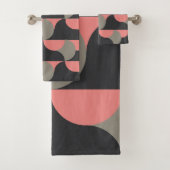 Mid-Century Moderne perziken en grijs Bad Handdoek (Insitu)