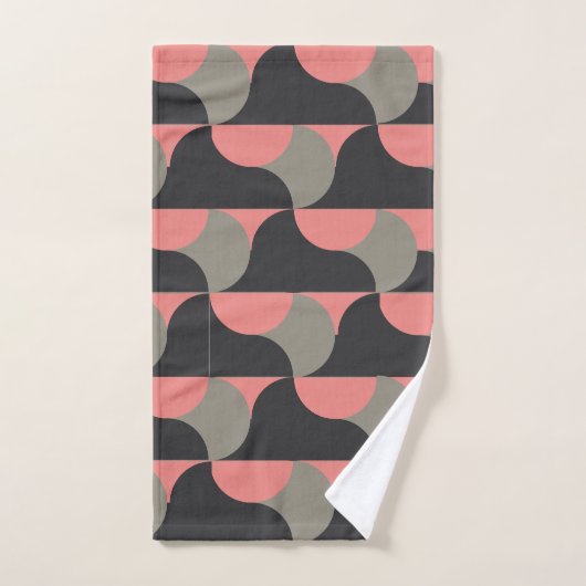 Mid-Century Moderne perziken en grijs Bad Handdoek (Handdoek)