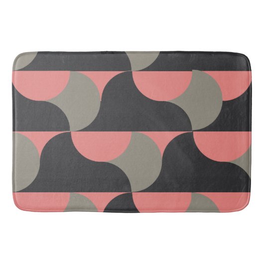 Mid-Century Moderne perziken en grijs Badmat (Voorkant)