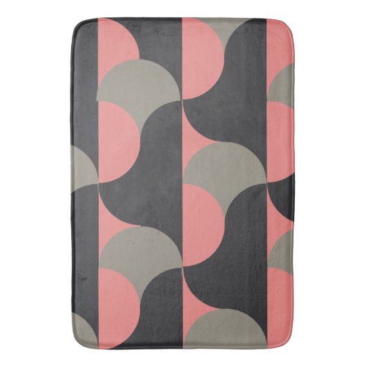 Mid-Century Moderne perziken en grijs Badmat (Voorkant Verticaal)