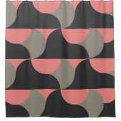 Mid-Century Moderne perziken en grijs Douchegordijn (Voorkant)