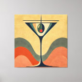 Mid Century Moderne "pimento olijf martini golf" Canvas Afdruk (Voorkant)