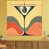 Mid Century Moderne "pimento olijf martini golf" Canvas Afdruk (Insitu (Woonkamer))