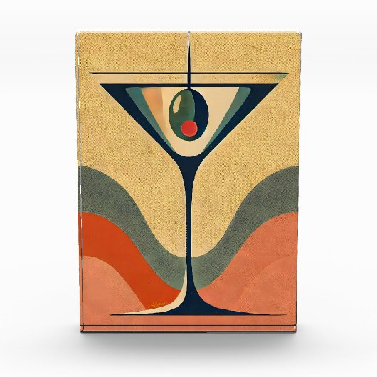 Mid Century Moderne "pimento olijf martini golf" Fotoblokken (Voorkant)