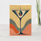 Mid Century Moderne "pimento olijf martini golf" Kaart (Voorkant)