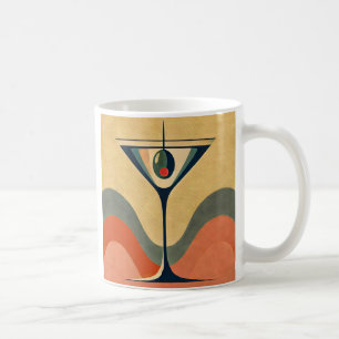 Mid Century Moderne "pimento olijf martini golf" Koffiemok