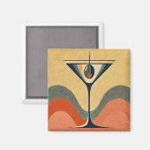 Mid Century Moderne "pimento olijf martini golf" Magneet (Voorkant / Achterkant)