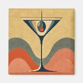 Mid Century Moderne "pimento olijf martini golf" Magneet (Voorkant)