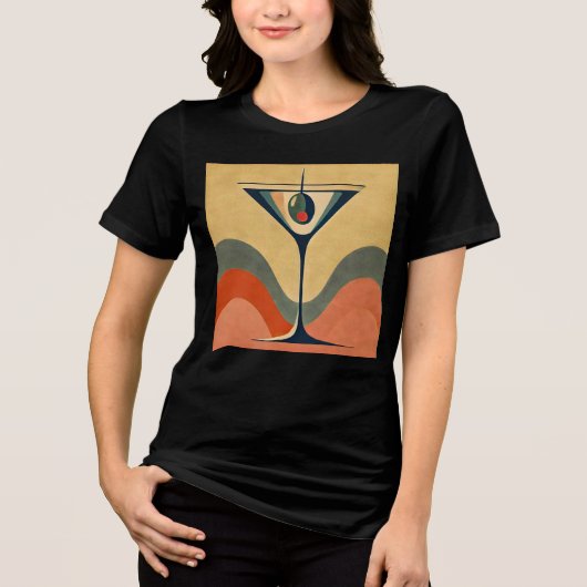 Mid Century Moderne "pimento olijf martini golf" Tri-Blend Shirt (Voorkant)