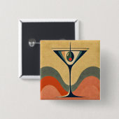 Mid Century Moderne "pimento olijf martini golf" Vierkante Button 5,1 Cm (Voorkant /achterkant)