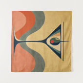Mid Century Moderne "pimento olijf martini golf" Wandkleed (Voorkant (horizontaal))