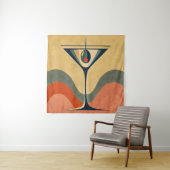 Mid Century Moderne "pimento olijf martini golf" Wandkleed (In situ)