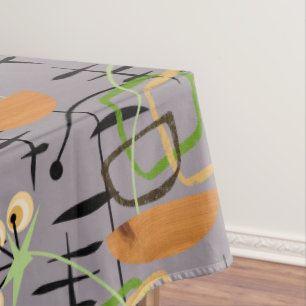 Mid Century Moderne Planten in Wooden Bowls Tafelkleed