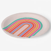 Mid Century Moderne Regenboog Papieren Bordje (Gekanteld)