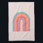 Mid Century Moderne Regenboog Theedoek<br><div class="desc">Abstracte regenboog Retro - kleurrijke regenboog.</div>