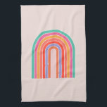 Mid Century Moderne Regenboog Theedoek<br><div class="desc">Abstracte regenboog Retro - kleurrijke regenboog.</div>