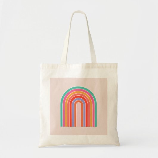 Mid Century Moderne Regenboog Tote Bag (Voorkant)