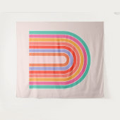 Mid Century Moderne Regenboog Wandkleed (Voorkant (horizontaal))
