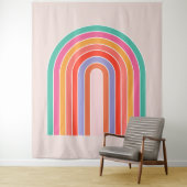 Mid Century Moderne Regenboog Wandkleed (In situ)
