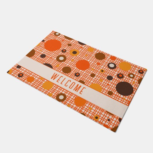 Mid Century Moderne Retro Atomic Stippen Welkom Deurmat (Schuin)