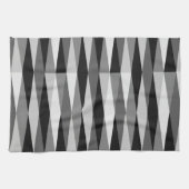 Mid Century Moderne Retro Diamant Zwart Wit Grijs Theedoek (Horizontaal)