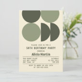 Mid Century Moderne Retro Geometrische Cream Verja Kaart (Staand voorkant)