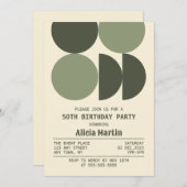 Mid Century Moderne Retro Geometrische Cream Verja Kaart (Voorkant / Achterkant)