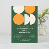 Mid Century Moderne Retro Geometrische Groene Verj Kaart (Staand voorkant)