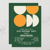 Mid Century Moderne Retro Geometrische Groene Verj Kaart (Voorkant / Achterkant)