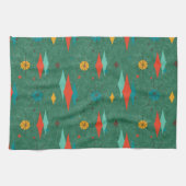 Mid Century Moderne Retro Groene Velvet look Theedoek (Horizontaal)