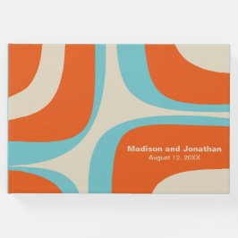 Mid Century Moderne Retro Groove Gepersonaliseerd Gastenboek