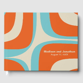 Mid Century Moderne Retro Groove Gepersonaliseerd Gastenboek