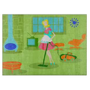 Mid Century moderne retro huisvrouw snijplank