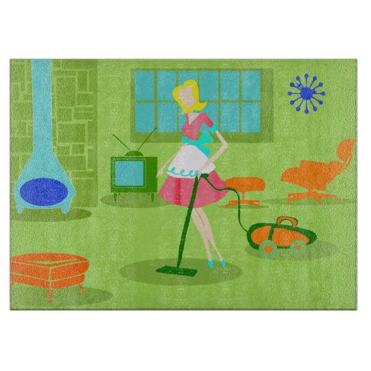 Mid Century moderne retro huisvrouw snijplank (Voorkant)