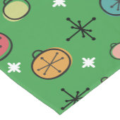 Mid Century Moderne Retro Kerstkunst Groen Korte Tafelloper (Hoek)