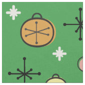 Mid Century Moderne Retro Kerstkunst Groen Stof (Close Up)