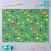 Mid Century Moderne Retro Kerstkunst Groen Tissuepapier (Craft)
