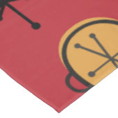 Mid Century Moderne Retro Kerstkunst Rood Tafelkleed (Gekanteld)