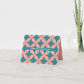 Mid-Century moderne retro mid mod roze & blauw Bedankkaart (Voorkant)