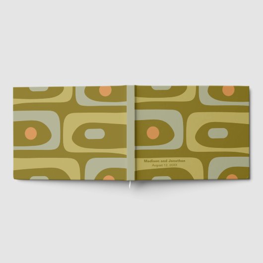 Mid Century Moderne Retro Piquet gepersonaliseerd Gastenboek (Volledig)
