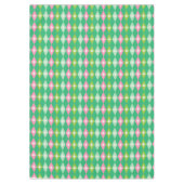 Mid Century Moderne Retro Roze & Groene Diamant Tafelkleed (Voorkant)