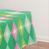 Mid Century Moderne Retro Roze & Groene Diamant Tafelkleed (Voorbeeld)