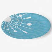 Mid Century Moderne Retro Sputnik Sneeuwvlok MOD Papieren Bordje (Gekanteld)