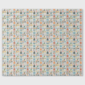 Mid Century Moderne Retro Stijlvolle Keukenplanken Cadeaupapier (Vlak)