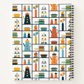 Mid Century Moderne Retro Stijlvolle Keukenplanken Notitieboek (Achterkant)