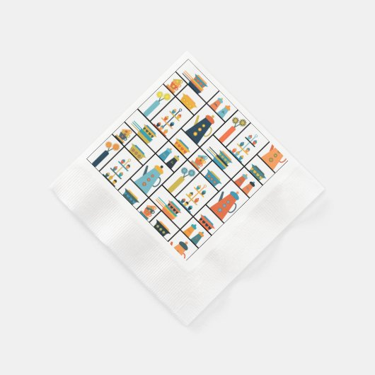 Mid Century Moderne Retro Stijlvolle Keukenplanken Servet (Hoek)