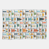 Mid Century Moderne Retro Stijlvolle Keukenplanken Theedoek (Horizontaal)